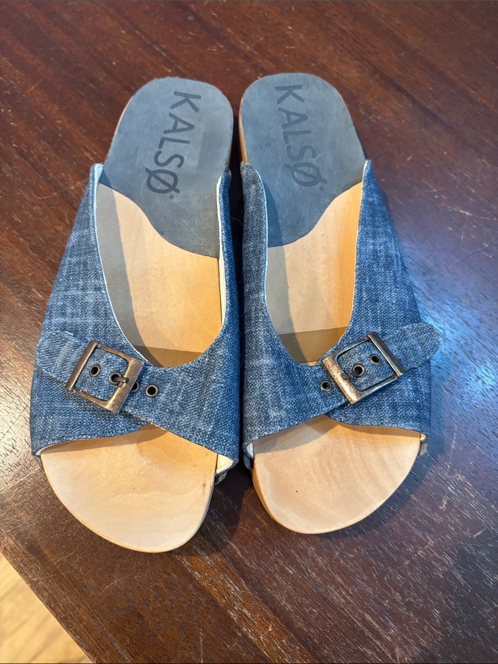Kalsø Serenity Denim Buckle Slide‎ Sandals - Blue